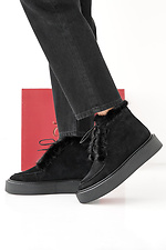 Black suede winter women's boots  2505485 photo №3
