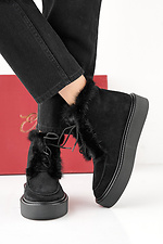 Black suede winter women's boots  2505485 photo №4