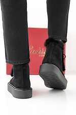 Black suede winter women's boots  2505485 photo №5