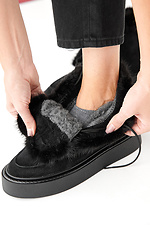 Black suede winter women's boots  2505485 photo №7