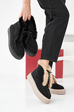 Black suede winter women's boots  2505485 photo №8