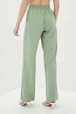 Высокие широкие брюки из костюмки оливкового цвета Garne 3039485 фото №3