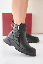 Women's black winter leather boots  2505488 photo №1