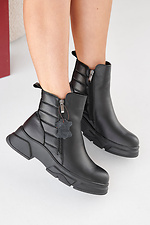 Women's black winter leather boots  2505488 photo №2