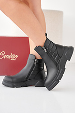Women's black winter leather boots  2505488 photo №3