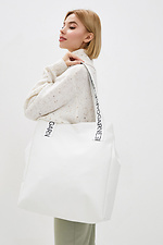 Большая белая сумка шоппер с длинными широкими ручками Garne 3500488 фото №1