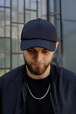 Black cap with visor and mesh Without 8048488 photo №2