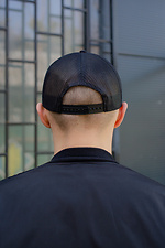 Black cap with visor and mesh Without 8048488 photo №4
