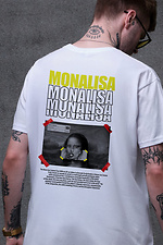 Men's Oversized T-Shirt with Monalisa Print White Without 8049488 photo №2
