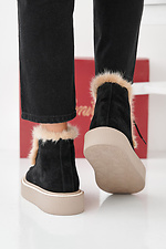 Black-beige winter suede women's boots  2505489 photo №9