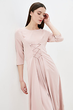 Розовое платье миди CHOLE из костюмки с корсетом Garne 3039490 фото №2