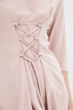 Рожева сукня міді CHOLE з костюмної тканини з корсетом Garne 3039490 фото №5
