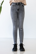 Високі сірі джинси американка стрейчеві укороченою довжини  4014490 фото №4