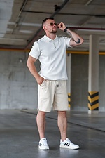 Herren-Poloshirt, einfarbig, weißes Poloshirt Teamv 8034491 Foto №4