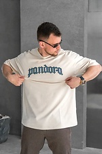 Oversize-T-Shirt für Herren mit PANDORA-Print in Beige Teamv 8034492 Foto №2