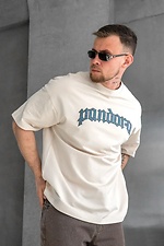 Oversize-T-Shirt für Herren mit PANDORA-Print in Beige Teamv 8034492 Foto №4