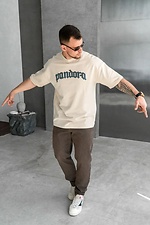 Oversize-T-Shirt für Herren mit PANDORA-Print in Beige Teamv 8034492 Foto №7