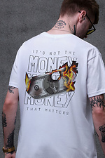 Men's Oversized T-shirt with Fire White Print Without 8049492 photo №2