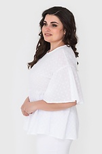 White DJENN summer cambric blouse with puff sleeves Garne 3040493 photo №4
