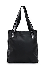 Большая черная сумка шоппер с длинными широкими ручками Garne 3500493 фото №2