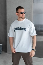 Weißes Oversize-T-Shirt für Herren mit PANDORA-Print. Teamv 8034493 Foto №3