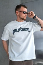 Weißes Oversize-T-Shirt für Herren mit PANDORA-Print. Teamv 8034493 Foto №4