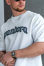 Weißes Oversize-T-Shirt für Herren mit PANDORA-Print. Teamv 8034493 Foto №5