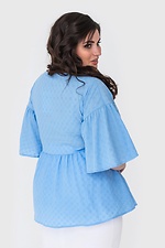 Голубая батистовая блуза DJENN на лето с пышными рукавами Garne 3040494 фото №4