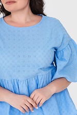 Блакитна батистова блуза DJENN на літо з пишними рукавами Garne 3040494 фото №5