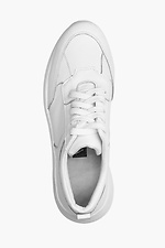 Лаконічні білі кросівки з натуральної шкіри  4205494 фото №4