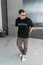 Schwarzes Oversize-T-Shirt für Herren mit PANDORA-Print Teamv 8034494 Foto №6