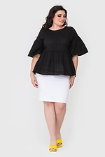 DJENN black batiste blouse for summer with puff sleeves Garne 3040495 photo №2