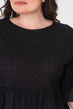 Черная батистовая блуза DJENN на лето с пышными рукавами Garne 3040495 фото №5