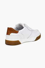 White leather platform sneakers with ginger accents  4205495 photo №8