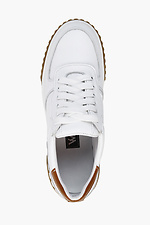White leather platform sneakers with ginger accents  4205495 photo №10
