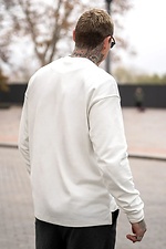 Men's oversized knitted cotton longsleeve Double Face, white, basic jumper Teamv 8034495 photo №6