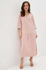 Длинное платье оверсайз розового цвета с отрезной юбкой Garne 3039497 фото №1
