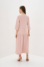 Длинное платье оверсайз розового цвета с отрезной юбкой Garne 3039497 фото №3