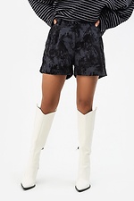 Kurze Cordshorts LUNA schwarz mit grauem Aufdruck Garne 3041497 Foto №1