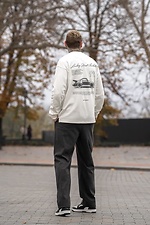 Oversize-Strickpullover für Herren mit Porsche-Print, weiß, doppelseitige Baumwolle Teamv 8034497 Foto №5