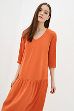 Long oversized dress in brick color with a detachable skirt Garne 3039498 photo №2