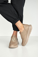 Жіночі кросівки з натуральної шкіри бежевого кольору  8019499 фото №10