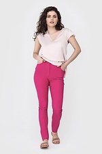 Spodnie ze stretchem TIMA-O z wysokim stanem w kolorze różowym Garne 3040500 zdjęcie №2