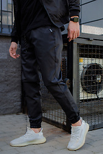 Черные коттоновые штаны джоггеры на манжетах Without 8048500 фото №1