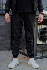 Black cotton joggers with cuffs Without 8048500 photo №2