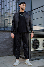 Черные коттоновые штаны джоггеры на манжетах Without 8048500 фото №4