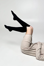 Women's ribbed knee-highs "Verona", black VTSOCKS 2401501 photo №1