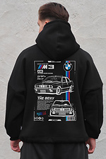 Herren-Fleece-Kapuzenpullover in Übergröße mit Kapuze und Aufdruck BMW Schwarz Without 8055502 Foto №1