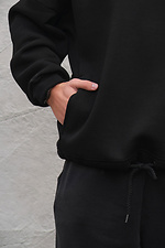 Herren-Fleece-Kapuzenpullover in Übergröße mit Kapuze und Aufdruck BMW Schwarz Without 8055502 Foto №3
