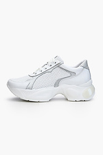 Chunky white leather platform sneakers  4205503 photo №4